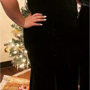 Elegant Green Velvet Dress